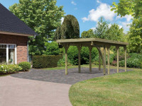 Carport Einzel 2 CLASSIC inkl. Einfahrtsbogen, inkl. 0,5 mm Stahldachplatte