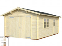 Garage Roger 19,0 m² mit Holztor 44 mm naturbelassen