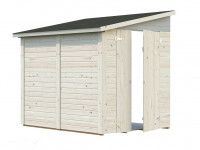 Gerätehaus Blockbohlenhaus Mia 3,4 m² 16 mm transparent tauchimprägniert