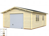 Garage Roger 23,9 m² mit Sektionaltor 44 mm naturbelassen