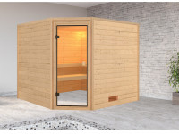 Sauna Massivholzsauna SPARSET Lina inkl. 8 kW Ofen mit int. Steuerung