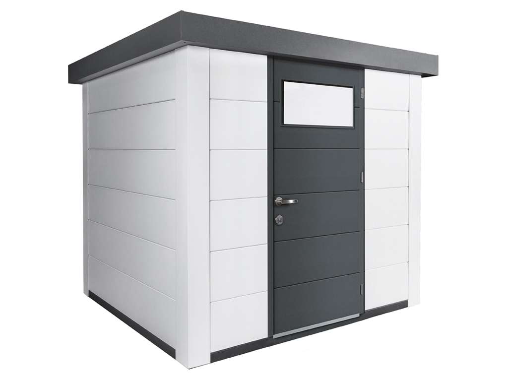 Gerätehaus aus Metall Eleganto 2424 Weiß Alle Gartenhäuser