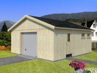 Garage Andre 28,5 m² mit Sektionaltor 18+95 mm naturbelassen