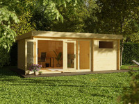 Gartenhaus Blockbohlenhaus 2-Raum-Haus Ellie 2 40 mm naturbelassen  