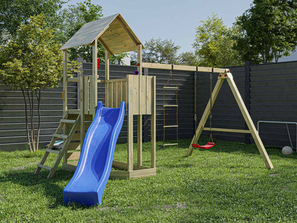 Spielturm Big Monkey KDI inkl. Rutsche blau