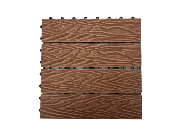 WPC-Terrassenfliese braun Holzoptik