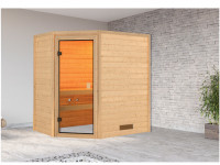 Sauna Massivholzsauna Katie Sparset inkl. 4,5 kW Saunaofen und Steuergerät easy Bio
