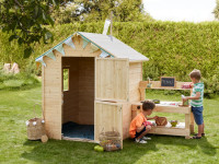 Spielhaus Jasmine naturbelassen mit Matschküche