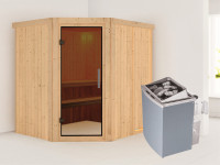 Sauna Systemsauna Siirin, inkl. 4,5 kW Ofen mit integrierter Steuerung