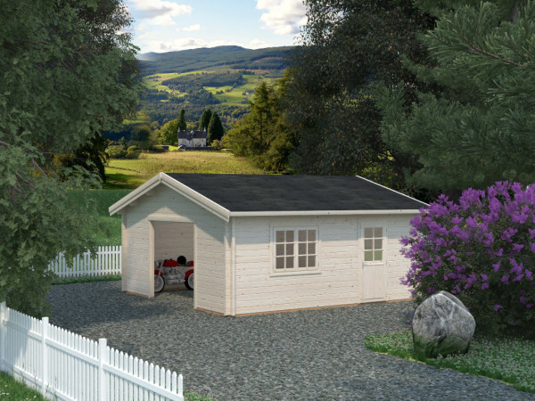 Garage Roger 27,7 m² ohne Tor 70 mm transparent tauchimprägniert