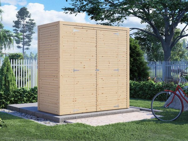Bikebox Gerätehaus Fiete 1 Rhombusprofil 18 mm natur