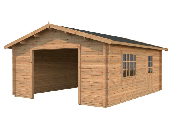 Garage Roger 27,7 m² ohne Tor 70 mm braun tauchimprägniert