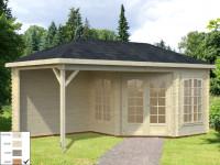 Pavillon Melanie 6,8+8,3 m² braun tauchimprägniert