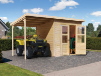 Gerätehaus Merseburg 5 14 mm naturbelassen inkl. 140 cm Anbau