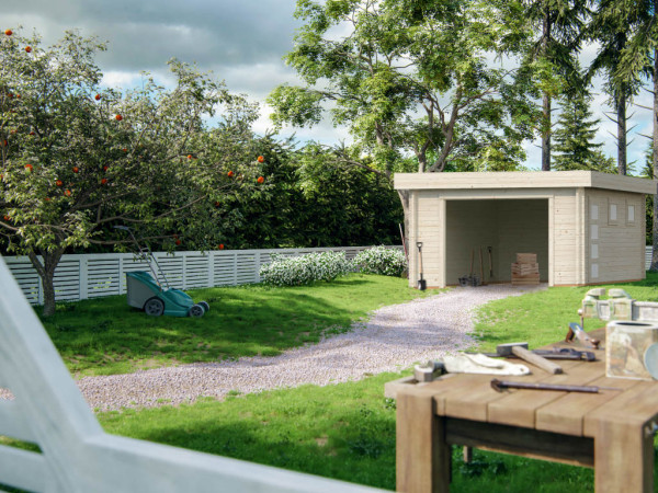 Garage Rasmus 19,0 m² ohne Tor 44 mm naturbelassen