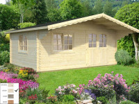 Gartenhaus Blockbohlenhaus Sally 19,1 m² 44 mm transparent tauchimprägniert