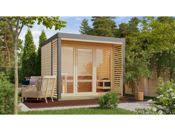 Saunahaus Ares 3 38 mm naturbelassen / graualuminium