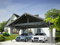 Carport Robert 20,6 m² grau tauchimprägniert