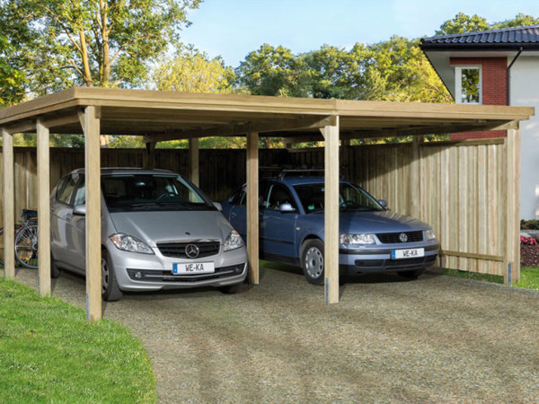 Carport Flachdach-Doppelcarport 618 Gr. 2