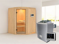 Sauna Systemsauna Asmada, inkl. 4,5 kW Ofen mit externer Steuerung