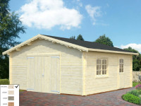 Garage Roger 27,7 m² mit Holztor 70 mm naturbelassen