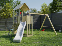 Spielturm Big Monkey KDI inkl. Rutsche weiß