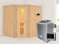 Sauna Systemsauna Siirin, inkl. 4,5 kW Ofen mit externer Steuerung