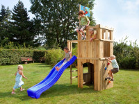 Spielturm FIPS Ritterburg inkl. Rutsche blau