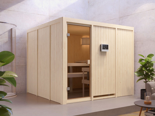 Sauna Systemsauna SPARSET Arvika inkl. 9 kW Ofen mit integr. Steuerung