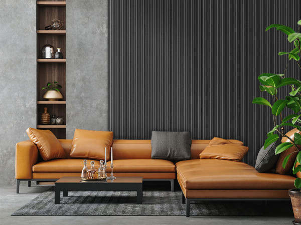 Akustikpaneele Wandverkleidung Black Oak 240 cm Filz dunkelgrau