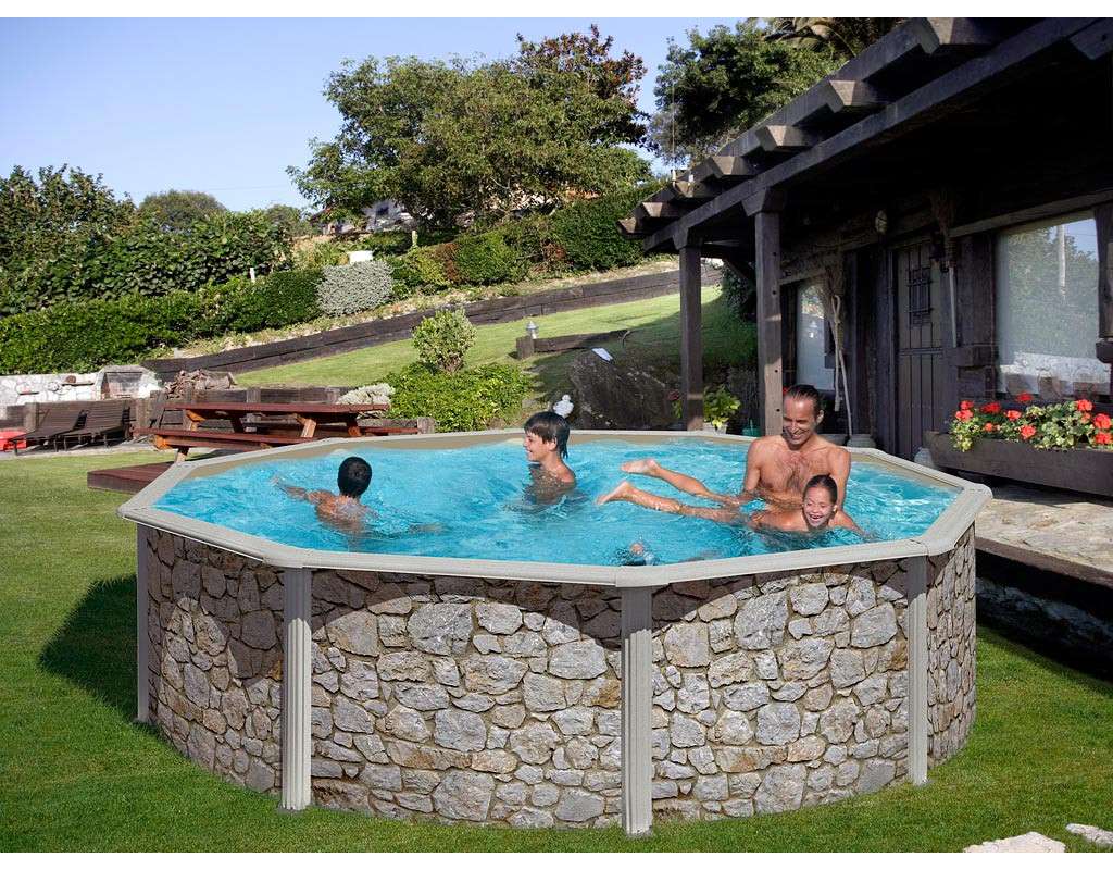 Poolset Feeling Steinoptik Ø 3,0 x 1,2 m Stahlwandpools Pools
