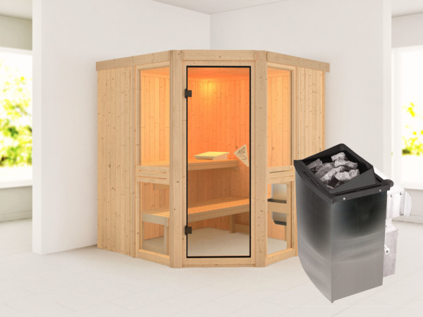 Sauna Amelia 2 SET mit Ofen 9 kW, integrierter Steuerung
