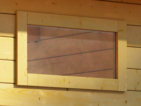 Fenster feststehend quer naturbelassen für 38 mm Gartenhäuser