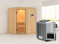 Sauna Systemsauna Asmada, inkl. 4,5 kW Bio-Ofen mit externer Steuerung