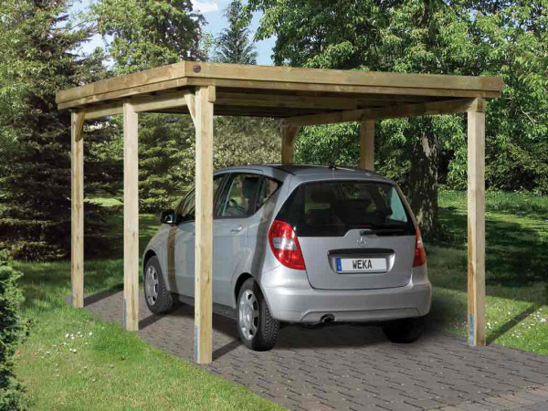 Flachdach Einzelcarport 617 Gr. 1 mit Trapezblech