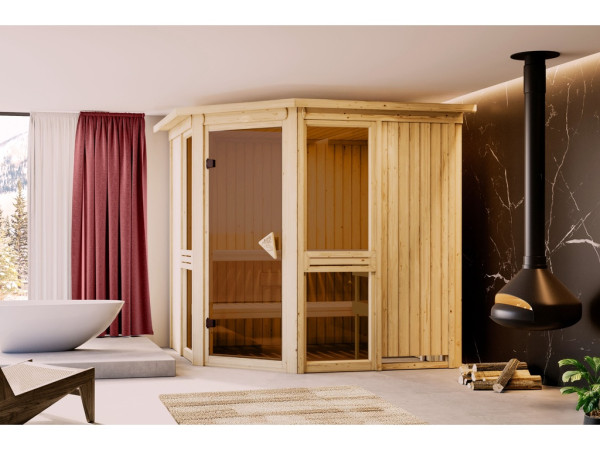 Sauna Amelia 2 SET mit Ofen 9 kW, integrierter Steuerung