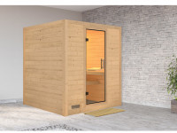 Sauna Massivholzsauna Eva Sparset inkl. 9 kW Saunaofen und Steuergerät Bio