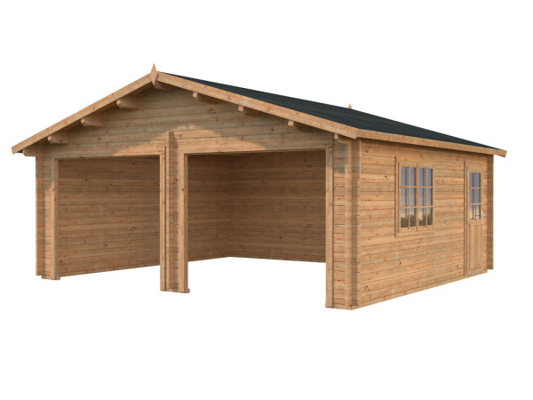 Garage Roger 28,4 m² ohne Tor 44 mm braun tauchimprägniert