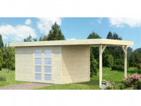 Gartenhaus Blockbohlenhaus Lara 8,4+5,9 m² 28 mm naturbelassen