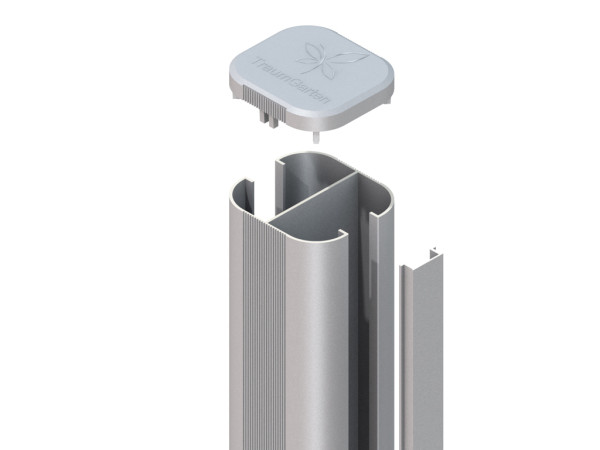 Pfosten SYSTEM WPC/ALU Basic zum Einbetonieren silber