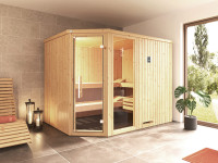 Sauna Systemsauna Varberg 4 mit graphit Holztür & Fenster