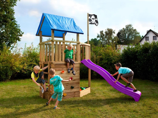 Spielturm FIPS Pirat inkl. Rutsche pink