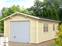 Garage Roger 19,0 m² mit Sektionaltor 44 mm grau tauchimprägniert
