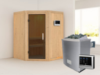 Sauna Systemsauna Larin, inkl. 4,5 kW Ofen mit externer Steuerung