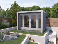 Gartenhaus Designhaus 263 Gr. 3 28 mm grau lasiert