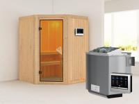Sauna Systemsauna Larin, inkl. 4,5 kW Bio-Ofen mit externer Steuerung