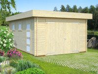 Garage Rasmus 19,0 m² mit Holztor 44 mm naturbelassen