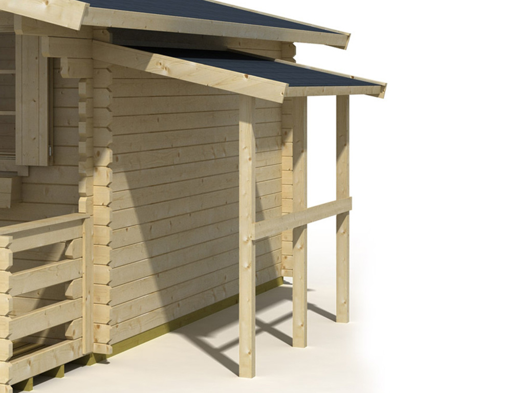 Schleppdach A 240 cm für Gartenhhäuser carbongrau Gartenhaus