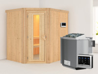 Sauna Systemsauna Siirin, inkl. 4,5 kW Bio-Ofen mit externer Steuerung