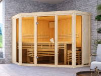 Sauna Systemsauna Premiumsauna Beri bronzierte Glastür